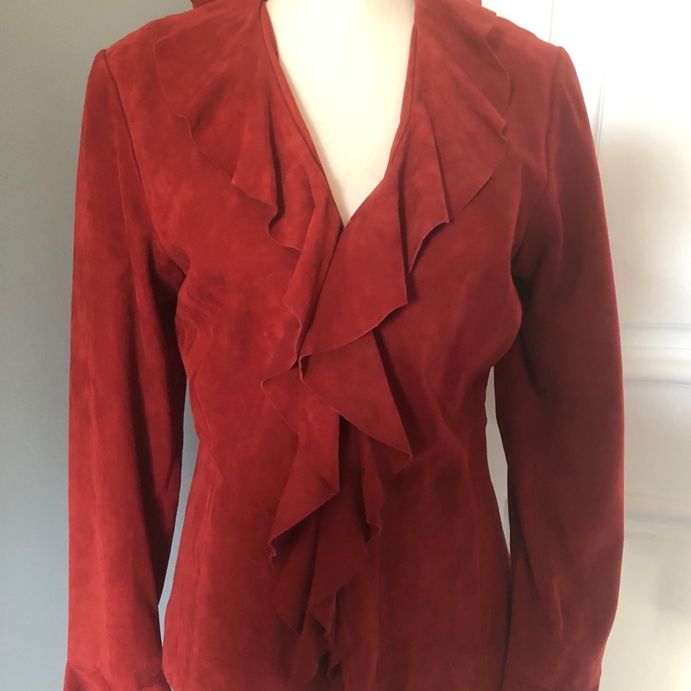 Rust colored suede truffled blouse BNWOT